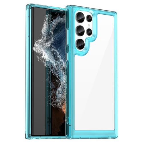 Transparente Schutzhülle, kompatibel mit Samsung Galaxy A04S, militärischer Schutz, schlank, vollständig, robust, stoßfest, Hybrid-TPU-Stoßfänger, Fallschutzhüllen, zy (durchsichtiges Blau) von XNYTYKDT