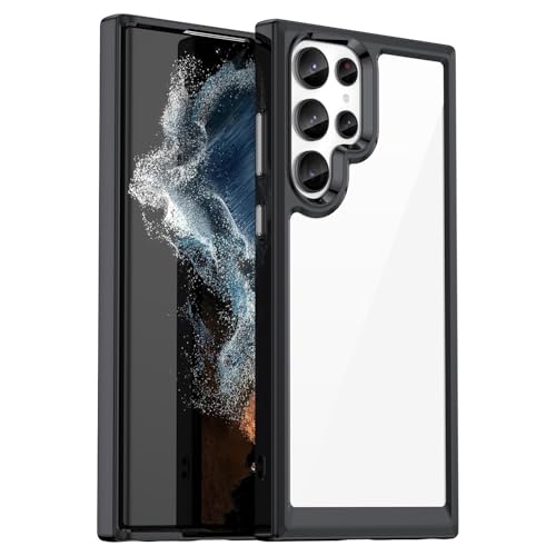 Transparente Schutzhülle, kompatibel mit Samsung Galaxy A04S, militärischer Schutz, schlank, vollständig, robust, stoßfest, Hybrid-TPU-Stoßfänger, Fallschutzhüllen, zy (transparentes Schwarz) von XNYTYKDT