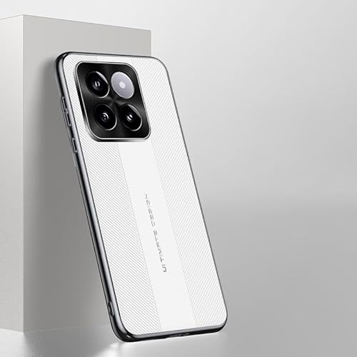 XNYTYKDT Hochwertige Lederhülle, kompatibel mit Xiaomi 14, elegant, PU-Leder, mit Kameraschutz, stoßfest, rutschfest, stilvolle Textur, robuste, schlanke Handy-Schutzhülle, ZY (Weiß) von XNYTYKDT
