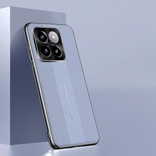 XNYTYKDT Hochwertige Lederhülle, kompatibel mit Xiaomi 14, elegant, PU-Leder, mit Kameraschutz, stoßfest, rutschfest, stilvolle Textur, robuste, schlanke Handy-Schutzhülle, ZY (lila) von XNYTYKDT