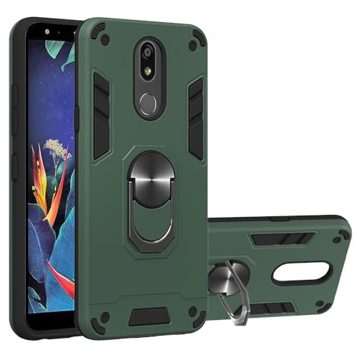 XNYTYKDT Kompatibel mit LG K40 Hülle, militärische Qualität, stoßfeste Abdeckung mit magnetischer Autohalterung, Ring, Ständer, kompatibel mit LG K40 Schutzhülle, ZY (grün) von XNYTYKDT