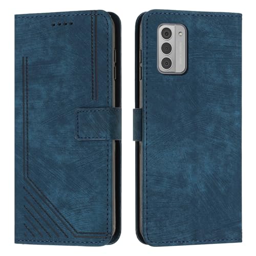 XNYTYKDT Kompatibel mit Nokia G42 Handschlaufe, Brieftasche, Klappetui, Kartenschlitz, Handyhülle, kompatibel mit Nokia G42 zy (Blau) von XNYTYKDT