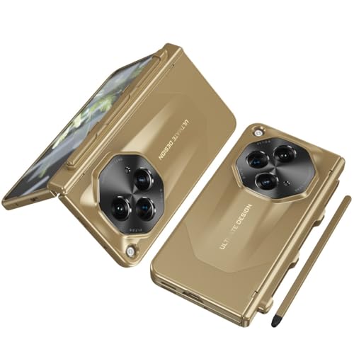 XNYTYKDT Kompatibel mit OnePlus Open Case, Rugged Cover Shockproof Hard Full Body Protective Phone Case Cover Compatible with OnePlus Open with Screen Protector Case S-Pen Slot zy (Gold) von XNYTYKDT