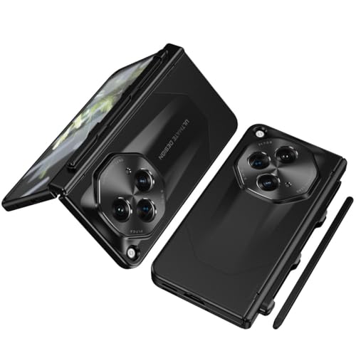 XNYTYKDT Kompatibel mit OnePlus Open Case, Rugged Cover Shockproof Hard Full Body Protective Phone Case Cover Compatible with OnePlus Open with Screen Protector Case S-Pen Slot zy (Schwarz) von XNYTYKDT