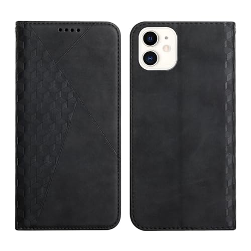 XNYTYKDT Kompatibel mit iPhone 12 Wallet Handy Leder Hülle Magnet Saugnapf Handyhülle Kartenfach Halterung Flip Phone Case ZY (Schwarz) von XNYTYKDT