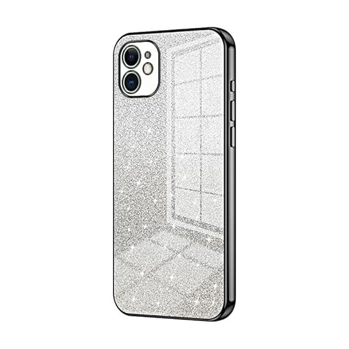 XNYTYKDT Kompatibel mit iPhone X/XS, transparente Glitzer-Galvanik-Hybrid-Schutzhülle, dünn, transparent, kratzfest, stoßdämpfend, TPU-Stoßfänger, kompatibel mit X/XS ZY (Schwarz) von XNYTYKDT