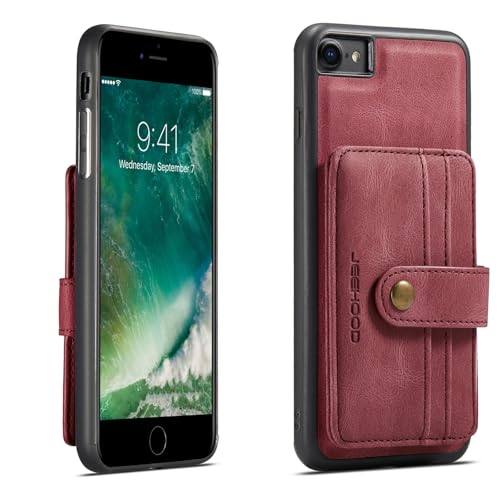 XNYTYKDT Schutzhülle aus Leder, kompatibel mit iPhone SE 2020, magnetisch, 2-in-1, abnehmbare Brieftaschen-Schutzhülle mit Kreditkartenfach, RFID-blockierendem Schutz, kompatibel mit iPhone SE 2020 ZY von XNYTYKDT