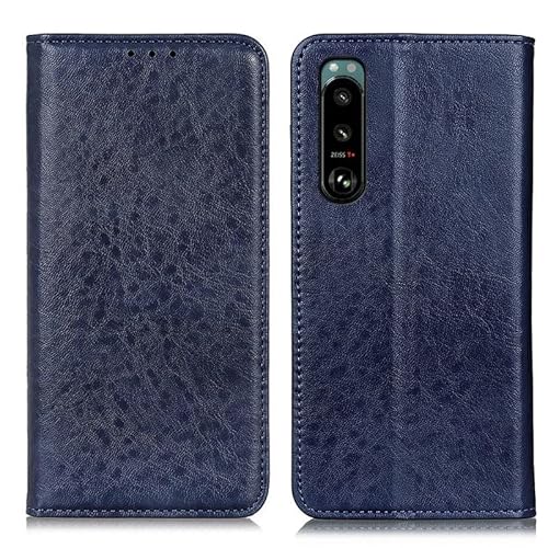 XNYTYKDT Schutzhülle für Sony Xperia 5 III, Brieftaschenformat, magnetischer Ständer, Flip-Schutzhülle, Leder, Kartenhalter, Handyhülle, kompatibel mit Sony Xperia 5 III zy (Blau) von XNYTYKDT