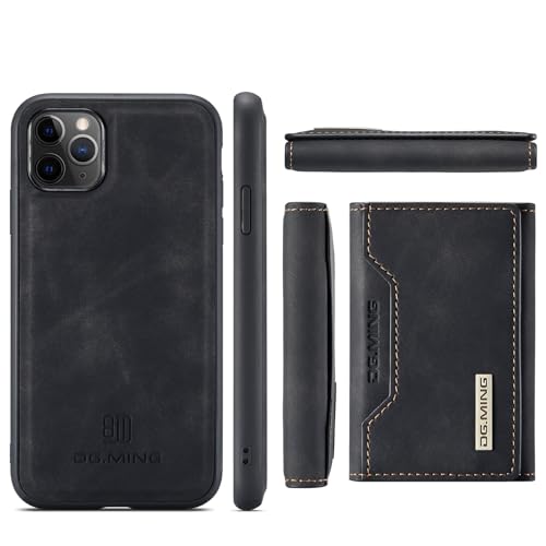 XNYTYKDT Schutzhülle für iPhone 11 Pro Max, Leder, Brieftasche, mit Kreditkartenfach, [2-in-1 magnetische, abnehmbare Brieftasche] Stoßfeste Schutzhülle, kompatibel mit iPhone 11 Pro Max zy (Schwarz) von XNYTYKDT