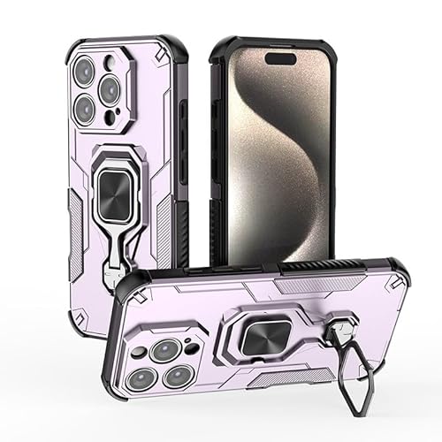 XNYTYKDT Schutzhülle für iPhone 16 Pro 16 cm (6,3 Zoll), mit integriertem Ringständer, stoßfest, schlank, weiche Kanten, rutschfeste und sturzsichere Schutzhülle, Rosa von XNYTYKDT