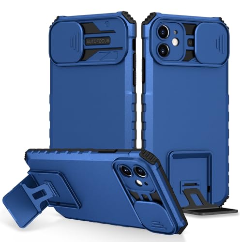 XNYTYKDT Silikon-Schutzhülle mit Ständer, kompatibel mit iPhone 11, [3 Standmöglichkeiten], vertikale und horizontale Standhülle, Ganzkörper-Hartschale, schlanke Schutzhülle, ZY (Blau) von XNYTYKDT