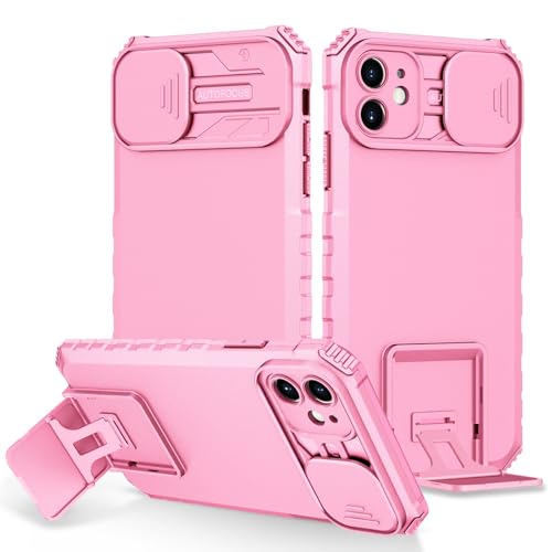 XNYTYKDT Silikon-Schutzhülle mit Ständer, kompatibel mit iPhone 11, [3 Standmöglichkeiten], vertikale und horizontale Standhülle, Ganzkörper-Hartschale, schlanke Schutzhülle, ZY (Rosa) von XNYTYKDT