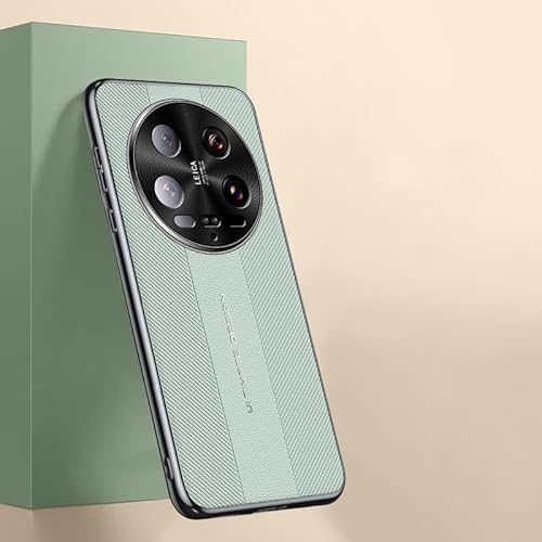 XNYTYKDT ZY Leder-Schutzhülle, kompatibel mit Xiaomi 14 Ultra, hochwertig, elegant, mit Kameraschutz, stoßfest, rutschfest, stilvolle Textur, robuste, schlanke Handy-Schutzhülle, Grün von XNYTYKDT