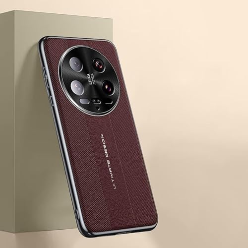 XNYTYKDT ZY Leder-Schutzhülle, kompatibel mit Xiaomi 14 Ultra, hochwertig, elegant, mit Kameraschutz, stoßfest, rutschfest, stilvolle Textur, robuste, schlanke Handy-Schutzhülle, Rot von XNYTYKDT