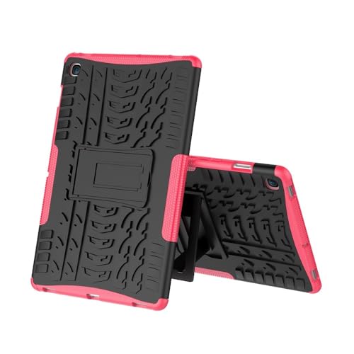 ZY Tablet-Schutzhülle, kompatibel mit Samsung Galaxy Tab S5e/T720 26,7 cm (10,5 Zoll), Reifenstruktur, stoßfest, TPU + PC, Schutzhülle mit klappbarem Griff, Ständer, Rosarot von XNYTYKDT