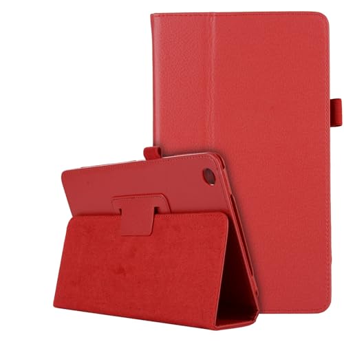 ZY Tablet-Schutzhülle aus strukturiertem Leder, kompatibel mit Huawei Mediapad T3 8 Zoll (20,3 cm), schmal, klappbar, mit Ständer, stoßfest, mit Halterung, Rot von XNYTYKDT
