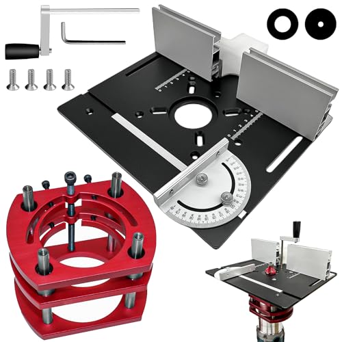 Frästisch für Oberfräse Einlegeplatte Set, OberfräSentisch und Tischfräsmaschine, Router Table, Planfräsvorrichtung, Maximum Lift 51mm, TischfräSe zum Nuten Zapfenschneiden BesäUmen und Anfasen von XNZMYN