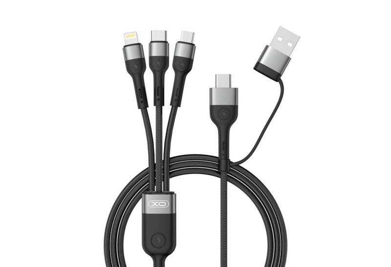 XO 6in1 Kabel USB - USB-C + USB-C + microUSB + iPhone-Anschluss 1,2m Smartphone-Kabel von XO