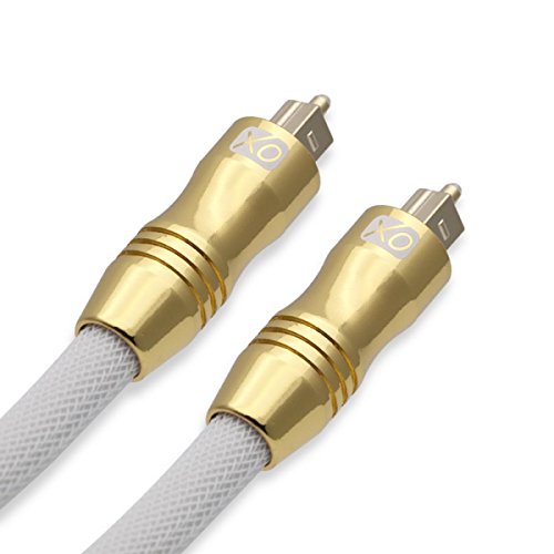 XO Ultra 6m Weiss - professionelles digital optisches Toslink Kabel - 24k vergoldetes Gehäuse - Kompatibel mit PS3, PS4, Xbox One, Sky HD, HDTV, Blu-Rays, AV Amps. Glasfasermaterial XO Ultra 6m Weiss - professionelles digital optisches Toslink Kabel - 24k vergoldetes Gehäuse - Kompatibel mit PS3, PS4, Xbox One, Sky HD, HDTV, Blu-Rays, AV Amps. Glasfasermaterial von XO