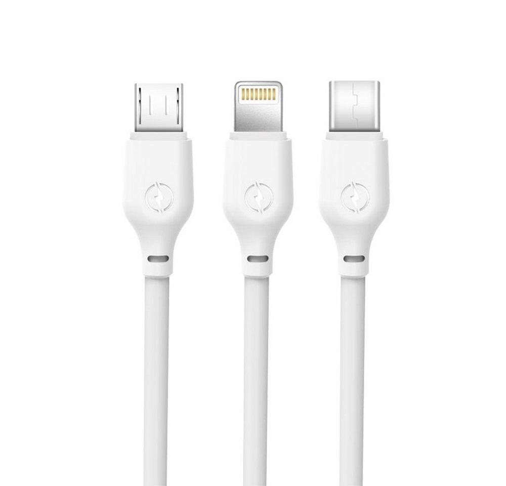 XO XO 3 in 1 Ladekabel 2.1A USB- Lightning + USB-C + micro-USB Kabel Autoladekabel von XO