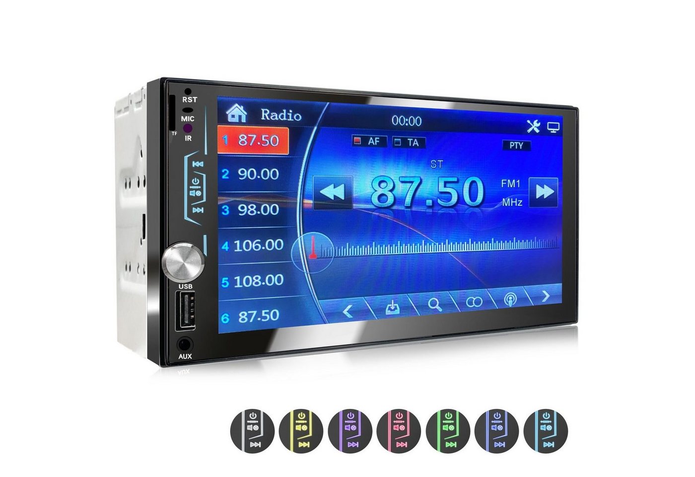 XOMAX XM-2V783 Autoradio mit 7 Zoll Bildschirm, Bluetooth, USB, SD, 2 DIN Autoradio von XOMAX