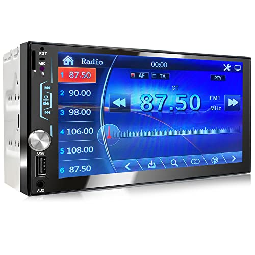XOMAX XM-2V783 Autoradio mit Mirrorlink für Android, Bluetooth Freisprecheinrichtung, 7 Zoll / 18cm Touchscreen Bildschirm, 7 Beleuchtungsfarben, FM, AUX, SD, USB, 2 DIN von XOMAX