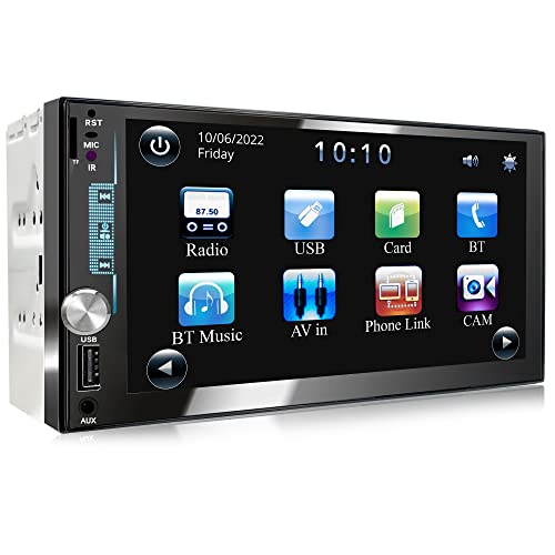 XOMAX XM-2V784D Autoradio mit DAB+, Mirrorlink für Android, Bluetooth Freisprecheinrichtung, 7 Zoll / 18cm Touchscreen Bildschirm, 7 Beleuchtungsfarben, FM, SD, USB, 2 DIN von XOMAX