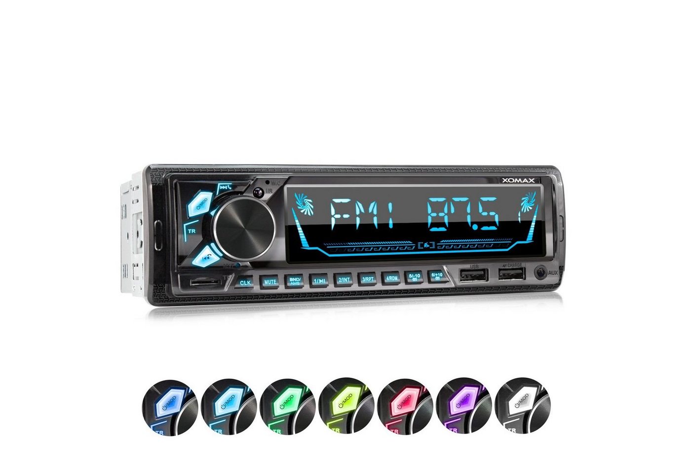 XOMAX XM-R282 Autoradio mit Bluetooth, 2x USB, SD, AUX IN, 1 DIN Autoradio von XOMAX