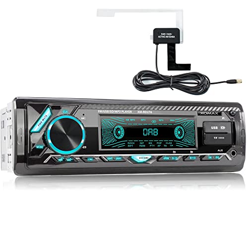 XOMAX XM-RD276 Autoradio mit DAB+ Tuner und Antenne I FM RDS I Bluetooth Freisprecheinrichtung I 2xUSB, MicroSD, Aux I 7 Farben I 1 DIN von XOMAX