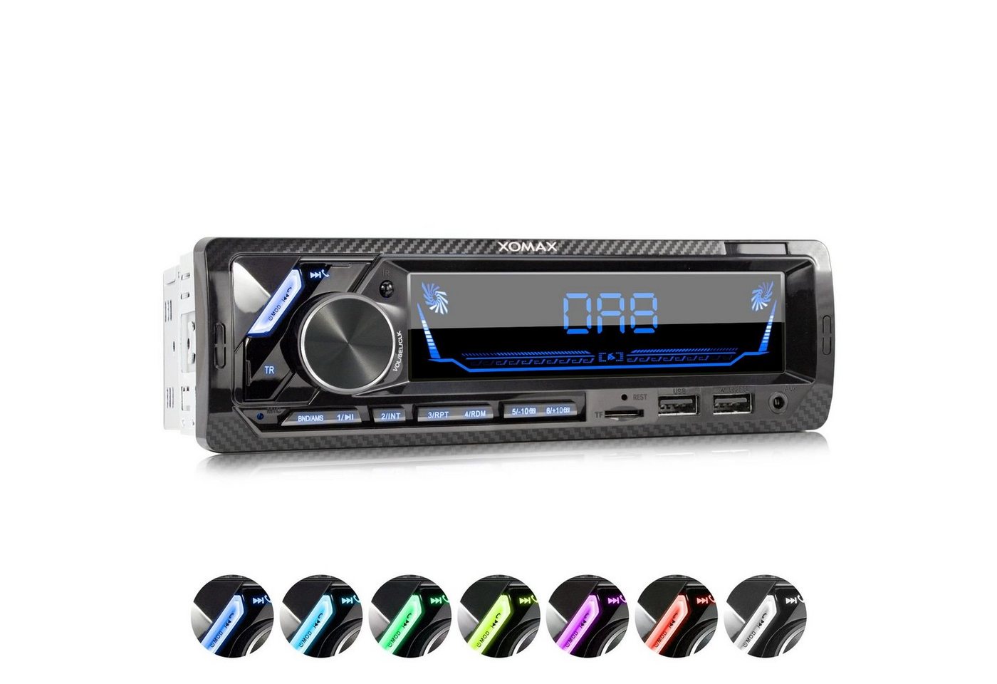 XOMAX XM-RD285 Autoradio mit DAB+ plus, Bluetooth, 2x USB, SD, AUX, 1 DIN Autoradio von XOMAX