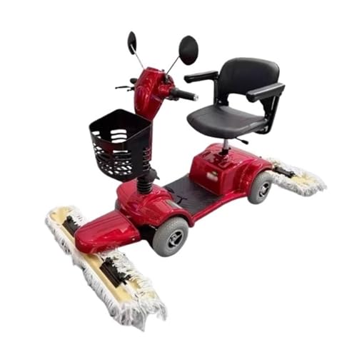 Gartenkehrmaschine Fahrender elektrischer Staubwagen, Gewerbeboden, Fabrikwerkstatt, Reinigungsfahrzeug, Bodenschrubber Abfall- und Laubkehrmaschine(Red) von XOVP-023