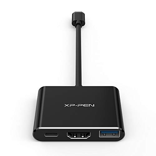 XP-PEN ACW01 USB C Hub Adapter USB C auf USB 3.3 HDMI 4K PD Ideal für Anschluss Grafiktablet/Monitor/TV/Smartphone von XP-PEN