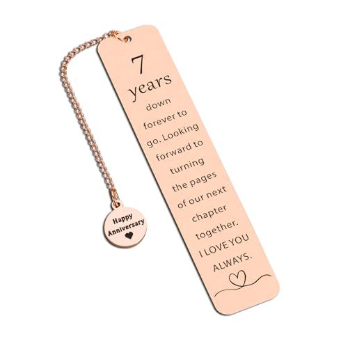 Kupfer-Lesezeichen zum 7. Hochzeitstag für Sie und Ihn, 7. Hochzeitstag für Ehefrau, Ehemann, Kupfer-Jubiläums-Lesezeichen für Damen, Herren, Paar von XPENMULBOJA