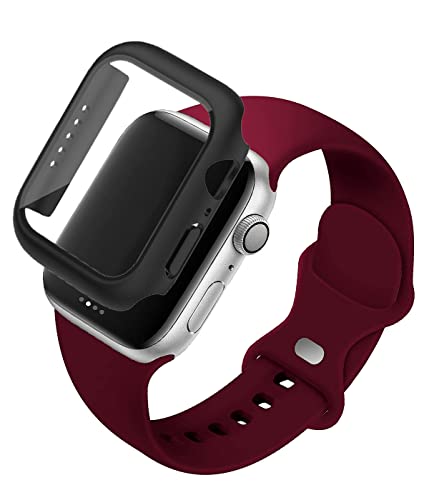 XPEX 1 Stück Schutzhülle,hülle für Apple Watch,Kompatibel mit Apple Watch Series 8/7, 45 mm Displayschutzfolie,und 1 Stück Strap für Apple Watch,38/40/41mm,Vollständiger Schutz, Anti-Drop von XPEX