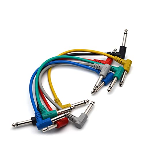 XPEX ein Satz von 6 30CM Guitar cable Audio Kabel Geflochten Audio Splitter Klinke auf klinke Kabel für Mixer, Gitarre, Verstärker, Audio recorder von XPEX