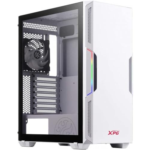 ADATA XPG STARKER Mid-Tower PC Chassis, ATX/Micro ATX, Mini-ITX, Tempered Glass Side Panel, I/O USB 3.0 Port, White, STARKER-WHCWW, One Size ADATA XPG STARKER Mid-Tower PC Chassis, ATX/Micro ATX, Mini-ITX, Tempered Glass Side Panel, I/O USB 3.0 Port, White, STARKER-WHCWW, One Size von XPG