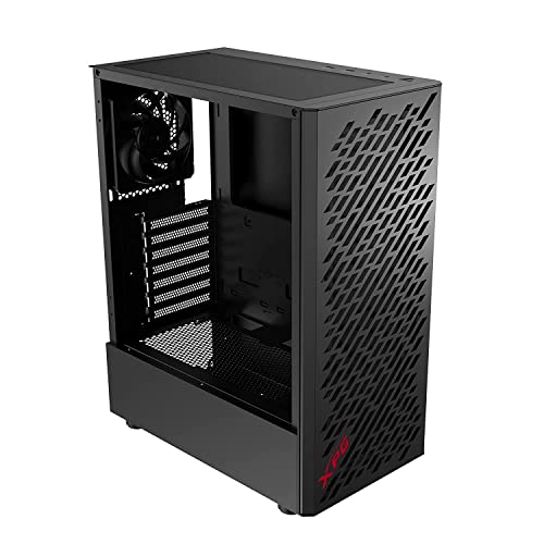 XPG Valor AIR kompaktes Midi-Tower-ATX-PC-Gehäuse (Magnetische MESH-Frontblende mit Streamline-Carving-Muster Design, Abnehmbarer Staubfilter, 4 x 120mm-Lüfter installiert, Schwarz) von XPG
