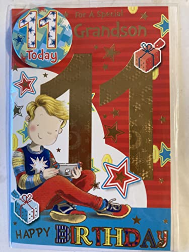 Geburtstagskarte mit Aufschrift "For A Special Grandson" zum 11. Geburtstag (CC7527/03) von XPRESS YOURSELF