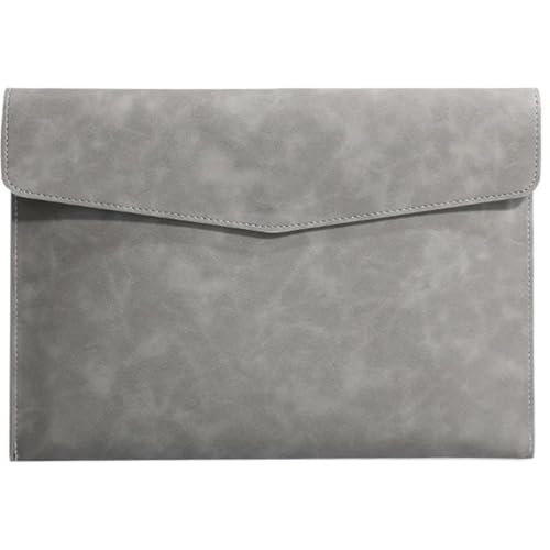 Aktenumschläge, A4, Leder, einfache Dokumententasche, große Kapazität, modische Aktentasche, Datentasche, Vertrag, Rechnung, Dokumententasche, Büro, Papier-Organizer, Kunststoff-Ordner (Grau) von XPSHP25112