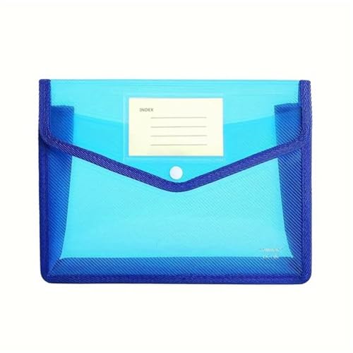 Aktenumschläge, A4, transparente Aufbewahrungs- und Organisationstaschen, Ordner, mit Etiketten, Kunststoffordner (blau) von XPSHP25112