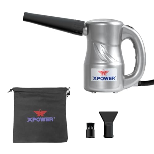 XPOWER Electric Air Duster for Dusting Drying Inflating Blowing Car Detailing Computer Leaf Blowing (Schwarz, A-2C) von XPower