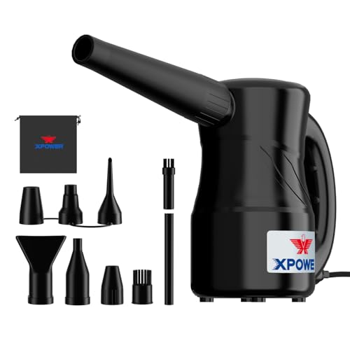 XPOWER Electric Air Duster for Dusting Drying Inflating Blowing Car Detailing Computer Leaf Blowing (Schwarz, A-2S) von XPower