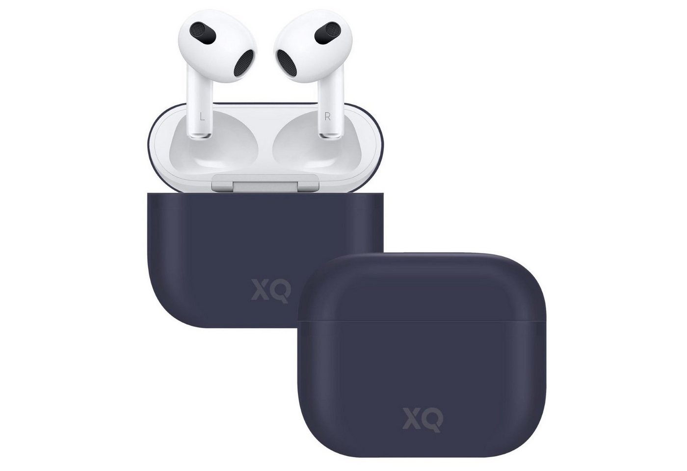 XQISIT Etui Silikon Skin Case Cover Schutz-Hülle Blau Headset (passend für Ladecase Apple AirPods 3 Bluetooth Ohrhörer Kopfhörer) von XQISIT