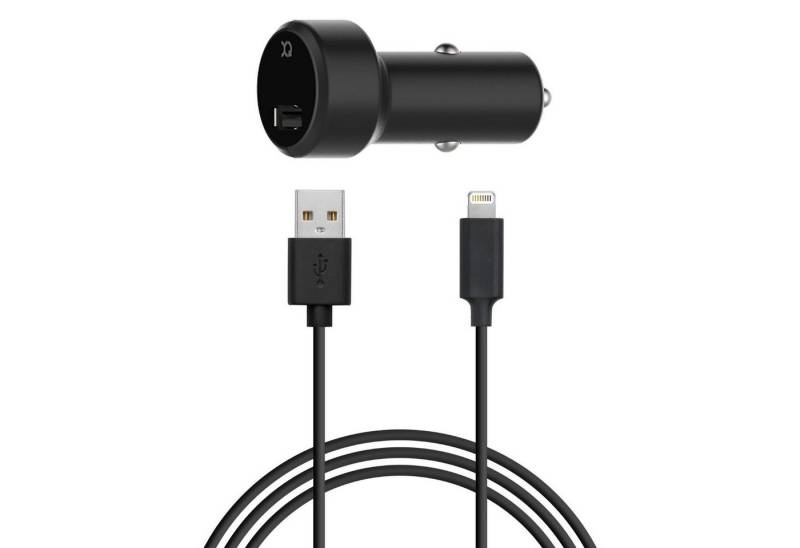 XQISIT KFZ Schnell-Ladekabel Lightning 2,4A 12V 24V Smartphone-Ladegerät (MFI lizenziert USB Lade-Adapter Auto Ladegerät Schnellladung) von XQISIT