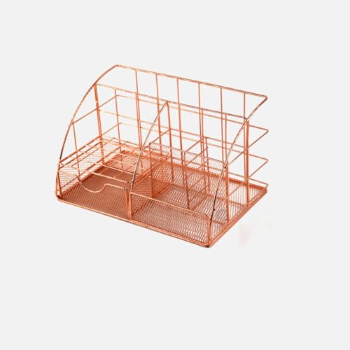 XQWANG 2 Stücke Desk Organizer, Metal Office Organizer, Stifthalter, Dokumentenorganisation Und Schublade, Mesh Office Supplies Zubehör Für Büro, Schule Und Zuhause,Rose gold,B XQWANG 2 Stücke Desk Organizer, Metal Office Organizer, Stifthalter, Dokumentenorganisation Und Schublade, Mesh Office Supplies Zubehör Für Büro, Schule Und Zuhause,Rose gold,B von XQWANG