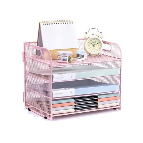XQWANG Netz Schreibtisch Organizer, Schreibtisch Organizer Mit Aktenhalter, Stapelbare Briefablage, Netz Ablagefächer Für Büro Bedarf Dokumentenablage,Rosa XQWANG Netz Schreibtisch Organizer, Schreibtisch Organizer Mit Aktenhalter, Stapelbare Briefablage, Netz Ablagefächer Für Büro Bedarf Dokumentenablage,Rosa von XQWANG
