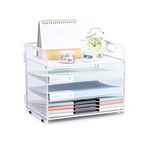 XQWANG Netz Schreibtisch Organizer, Schreibtisch Organizer Mit Aktenhalter, Stapelbare Briefablage, Netz Ablagefächer Für Büro Bedarf Dokumentenablage,Weiß XQWANG Netz Schreibtisch Organizer, Schreibtisch Organizer Mit Aktenhalter, Stapelbare Briefablage, Netz Ablagefächer Für Büro Bedarf Dokumentenablage,Weiß von XQWANG