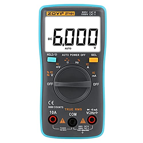 Digital Multimeter, 6000 Counts LCD True-RMS Voltmeter, Voltage Tester for Voltage, Current, Resistance, Frequency, Capacitance, Duty Cycle, Continuity, Diode, Transistors, Electric Voltmeter Tester Digital Multimeter, 6000 Counts LCD True-RMS Voltmeter, Voltage Tester for Voltage, Current, Resistance, Frequency, Capacitance, Duty Cycle, Continuity, Diode, Transistors, Electric Voltmeter Tester von XRCLIF