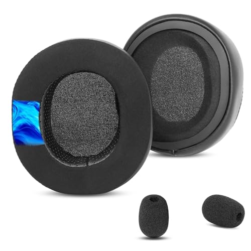 XRHTONG Kühlender Stoff-Ersatz-Ohrpolster Kompatibel mit SteelSeries Arctis 3 Arctis 5 Arctis 7 Arctis 7P Arctis 9X Wireless Gaming Kopfhörer Ohrpolster Kissen(mit kühlender Gel-Schicht) von XRHTONG