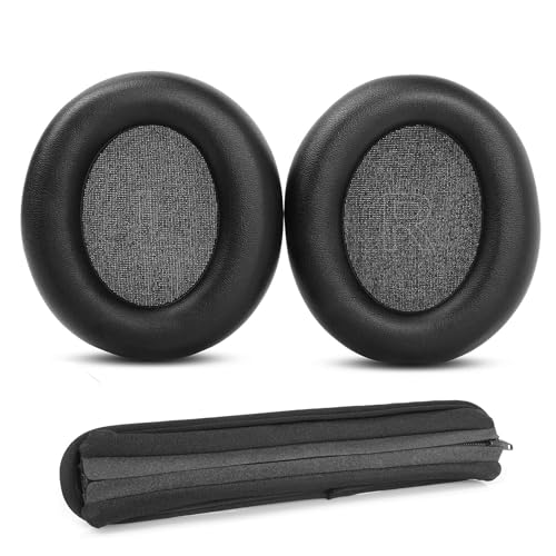 XRHTONG Prime Ersatz Ohrpolster+Stirnband Kompatibel mit Soundcore by Anker Space Q45 Adaptive Active Headphone Ohrpolster Kissen (Protein Leder/Speicher Schaum) von XRHTONG